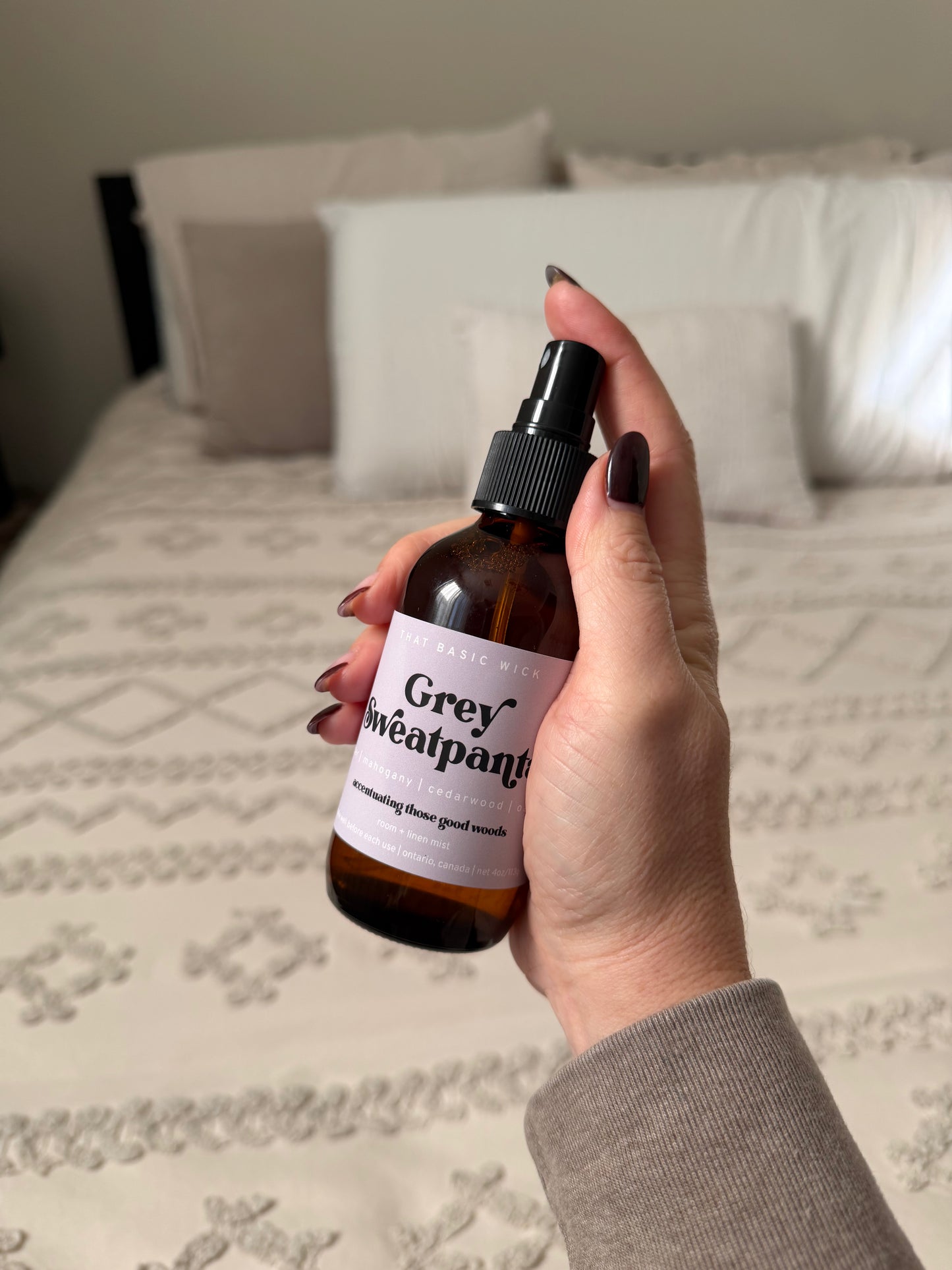 Grey Sweatpants: Room + Linen Mist